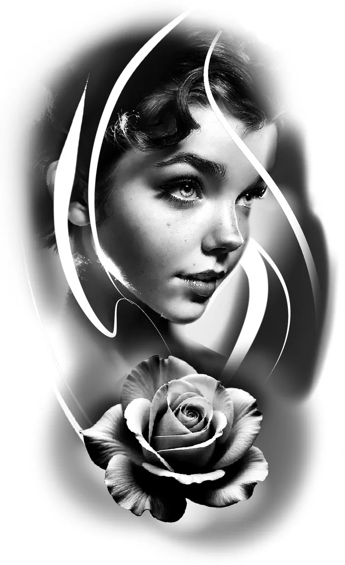 Portrait & rose